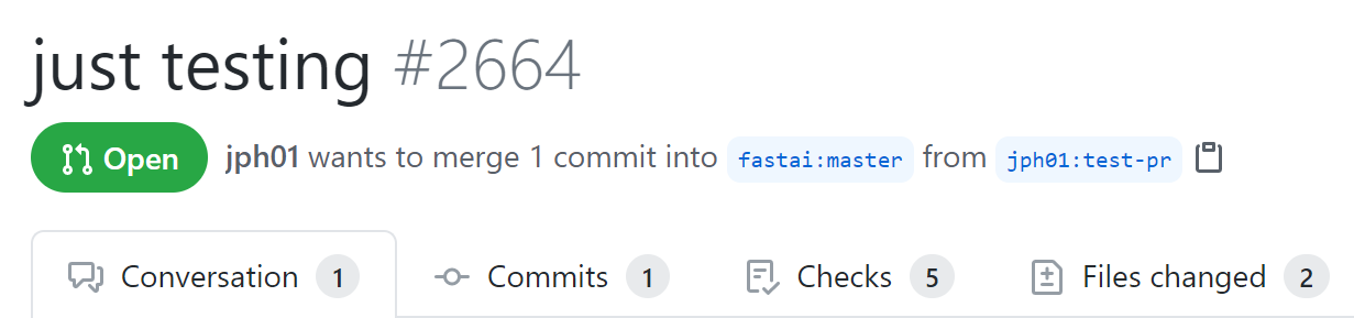 The completed pull request